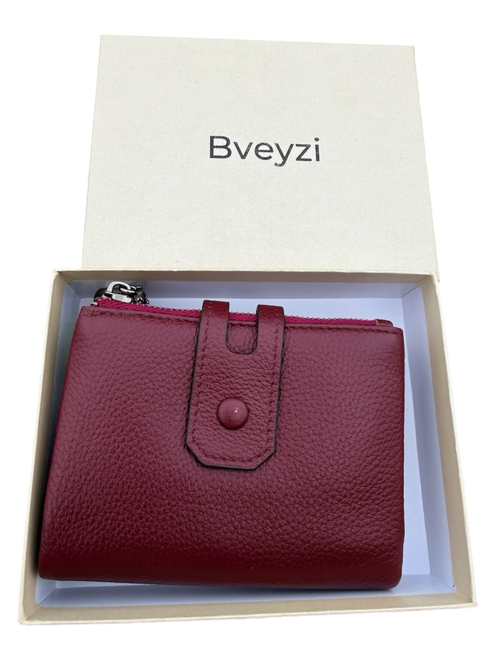 Women's Burgundy Leather Wallet with RFID blocking technology
